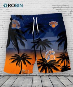 New York Knicks Hawaiian Shorts Coconut Tree