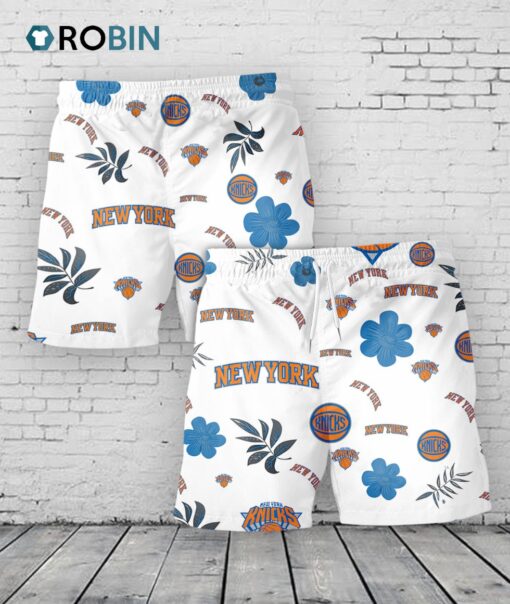 New York Knicks Hawaiian Shorts Tropical Beach