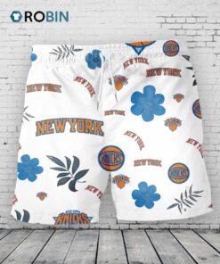 New York Knicks Hawaiian Shorts Tropical Beach