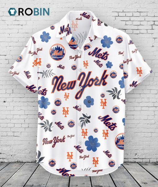 New York Mets Hawaiian Shirt Tropical Beach