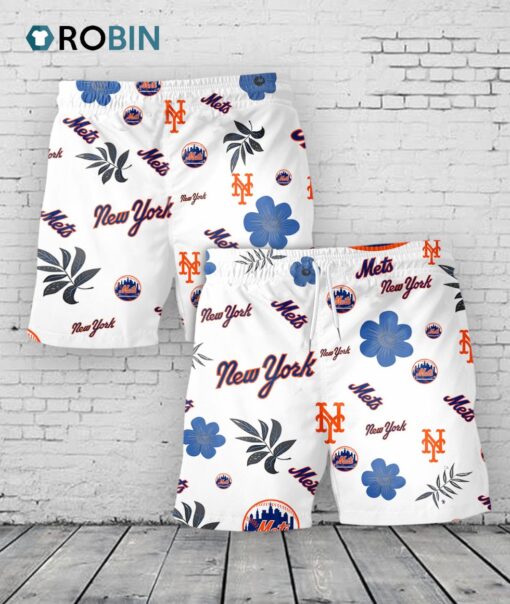 New York Mets Hawaiian Shorts Tropical Beach