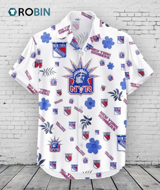 New York Rangers Hawaiian Shirt Tropical Beach