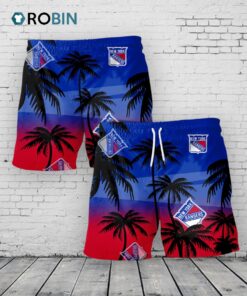 New York Rangers Hawaiian Shorts Coconut Tree New York Rangers Hawaiian Shorts Coconut Tree