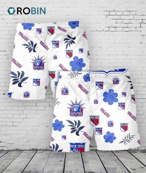 New York Rangers Hawaiian Shorts Tropical Beach