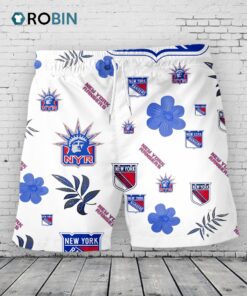 New York Rangers Hawaiian Shorts Tropical Beach