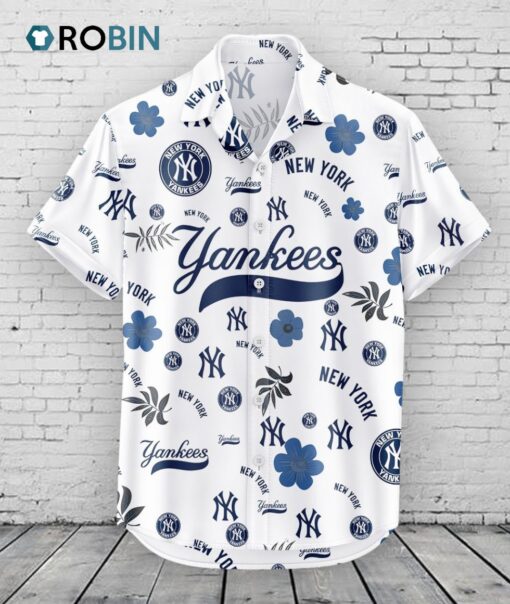 New York Yankees Hawaiian Shirt Tropical Beach