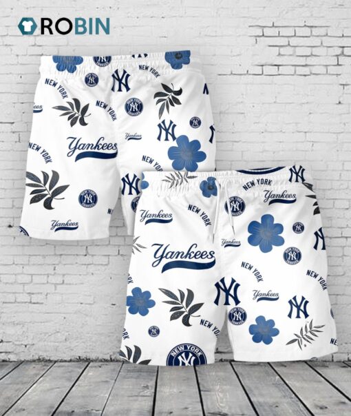 New York Yankees Hawaiian Shorts Tropical Beach
