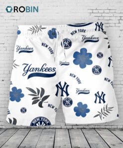 New York Yankees Hawaiian Shorts Tropical Beach New York Yankees Hawaiian Shorts Tropical Beach