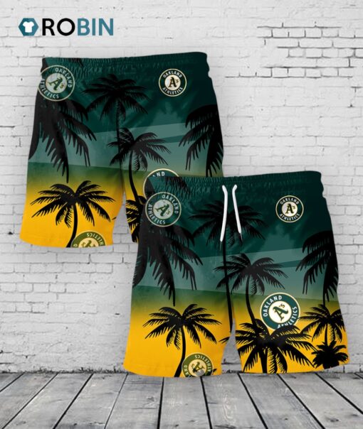 Oakland Athletics Hawaiian Shorts Coconut Tree