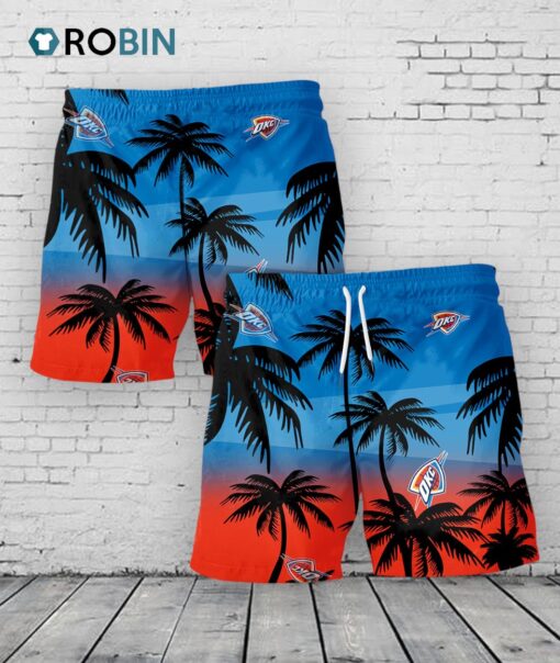 Oklahoma City Thunder Hawaiian Shorts Coconut Tree