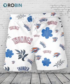 Oklahoma City Thunder Hawaiian Shorts Tropical Beach Oklahoma City Thunder Hawaiian Shorts Tropical Beach