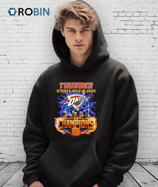 Oklahoma City Thunder Strikes Gold In 2025 Champions Shirt