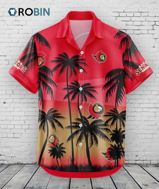 Ottawa Senators Hawaiian Shirt Coconut Tree