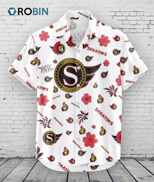 Ottawa Senators Hawaiian Shirt Tropical Beach