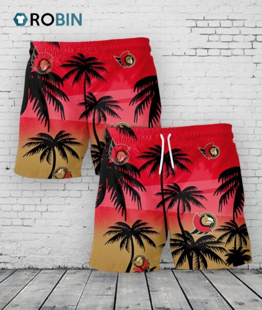 Ottawa Senators Hawaiian Shorts Coconut Tree