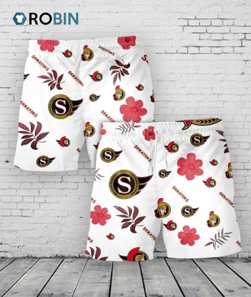 Ottawa Senators Hawaiian Shorts Tropical Beach