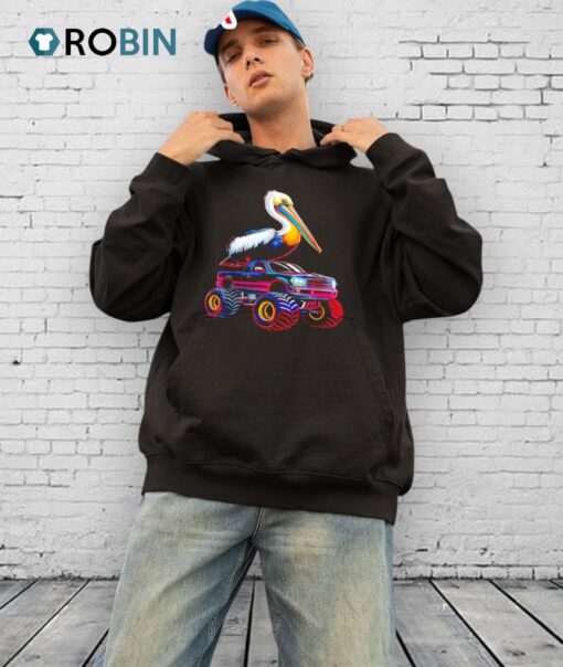 Pelican On Monster Truck Shirt