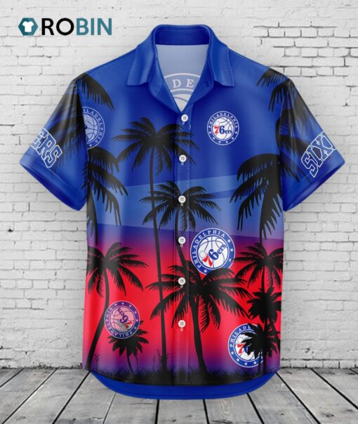 Philadelphia 76ers Hawaiian Shirt Coconut Tree