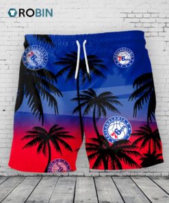 Philadelphia 76ers Hawaiian Shorts Coconut Tree