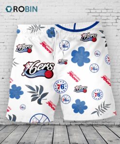 Philadelphia 76ers Hawaiian Shorts Tropical Beach