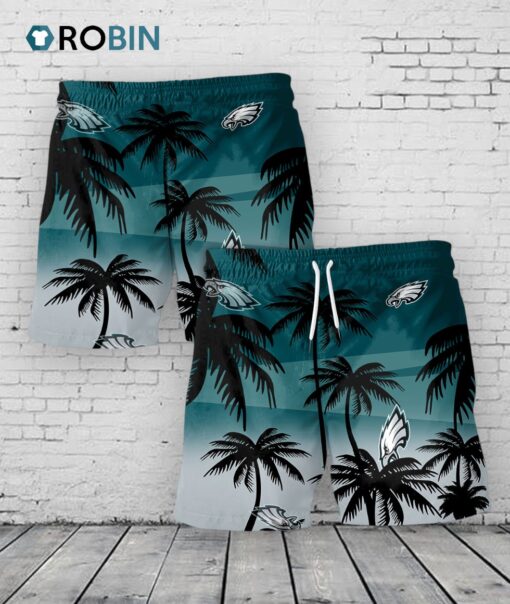 Philadelphia Eagles Hawaiian Shorts Coconut Tree