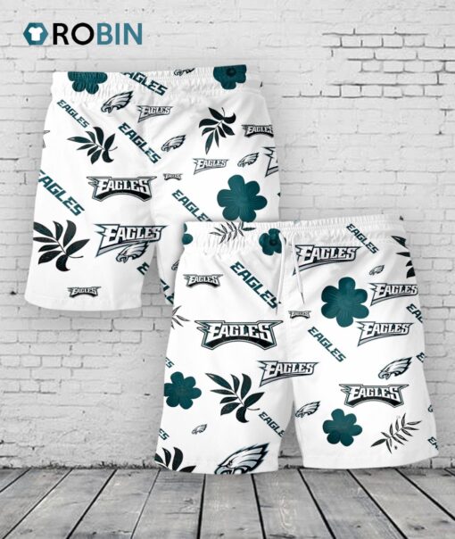 Philadelphia Eagles Hawaiian Shorts Tropical Beach