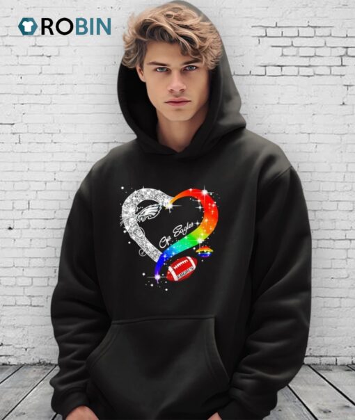 Philadelphia Eagles Heart Lgbt Pride Month 2025 Shirt