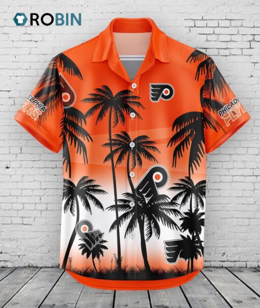 Philadelphia Flyers Hawaiian Shirt Coconut Tree