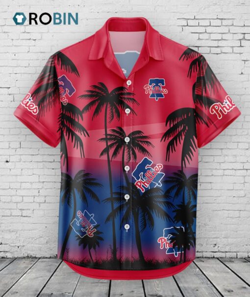 Philadelphia Phillies Hawaiian Shirt Coconut Tree