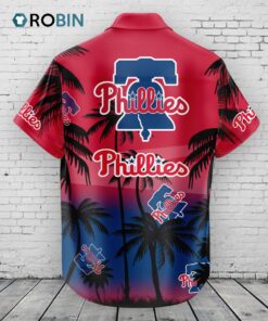 Philadelphia Phillies Hawaiian Shirt Coconut Tree