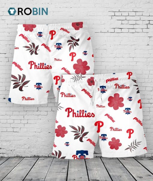 Philadelphia Phillies Hawaiian Shorts Tropical Beach