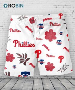 Philadelphia Phillies Hawaiian Shorts Tropical Beach