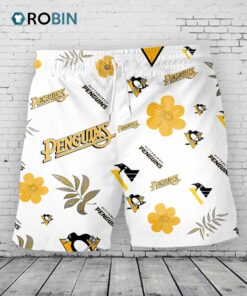 Pittsburgh Penguins Hawaiian Shorts Tropical Beach