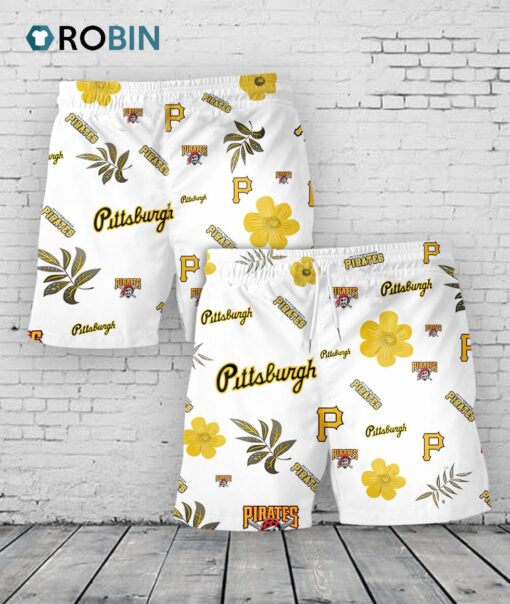 Pittsburgh Pirates Hawaiian Shorts Tropical Beach