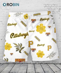 Pittsburgh Pirates Hawaiian Shorts Tropical Beach