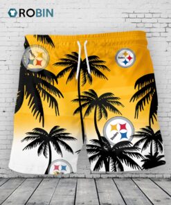 Pittsburgh Steelers Hawaiian Shorts Coconut Tree