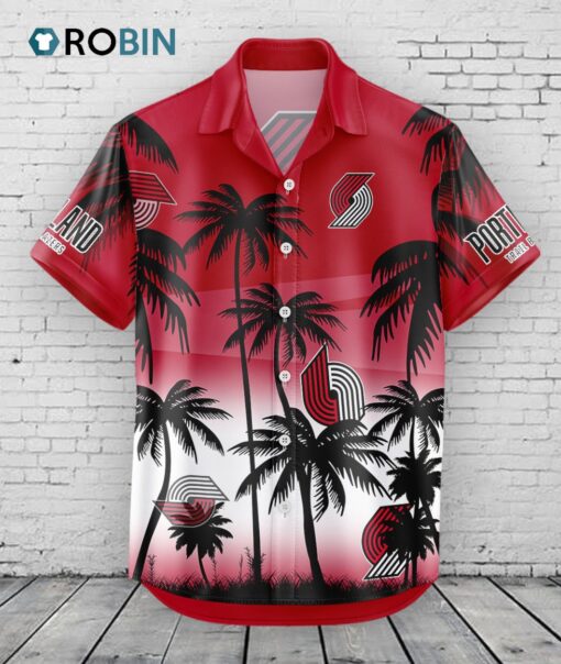 Portland Trail Blazers Hawaiian Shirt Coconut Tree