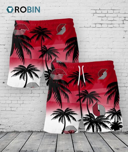 Portland Trail Blazers Hawaiian Shorts Coconut Tree