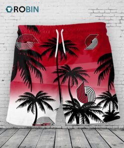 Portland Trail Blazers Hawaiian Shorts Coconut Tree