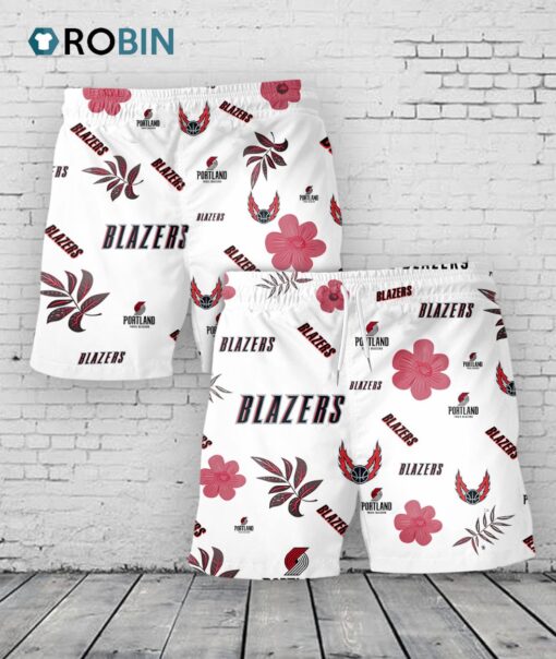 Portland Trail Blazers Hawaiian Shorts Tropical Beach