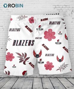Portland Trail Blazers Hawaiian Shorts Tropical Beach