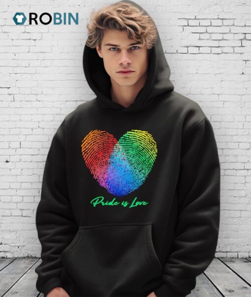Pride Is Love Fingerprint Heart Pride Month Shirt