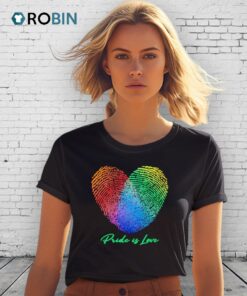 Pride Is Love Fingerprint Heart Pride Month Shirt