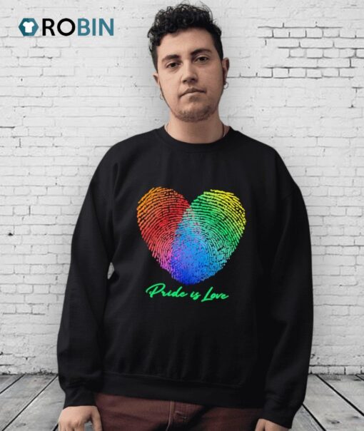 Pride Is Love Fingerprint Heart Shirt