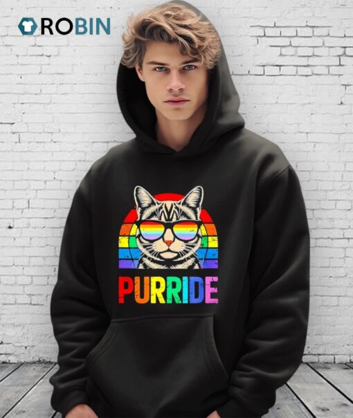 Purride Ally Cat Lgbt Pride Month 2025 Shirt
