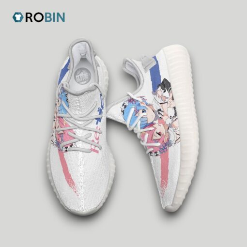 Rem x Ram Shoes Custom Re Zero Anime YZ Boost Sneakers