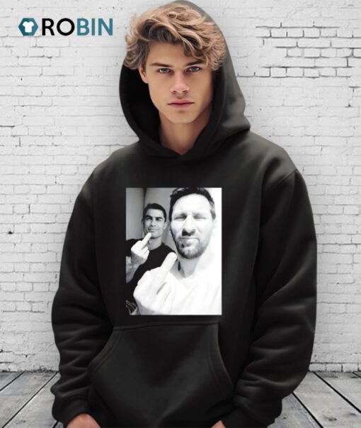 Ronaldo And Messi Middle Finger Photo Shirt