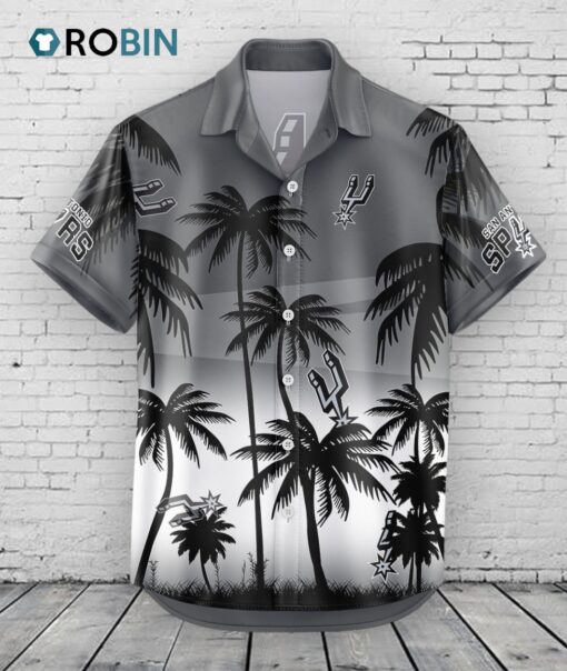 San Antonio Spurs Hawaiian Shirt Coconut Tree