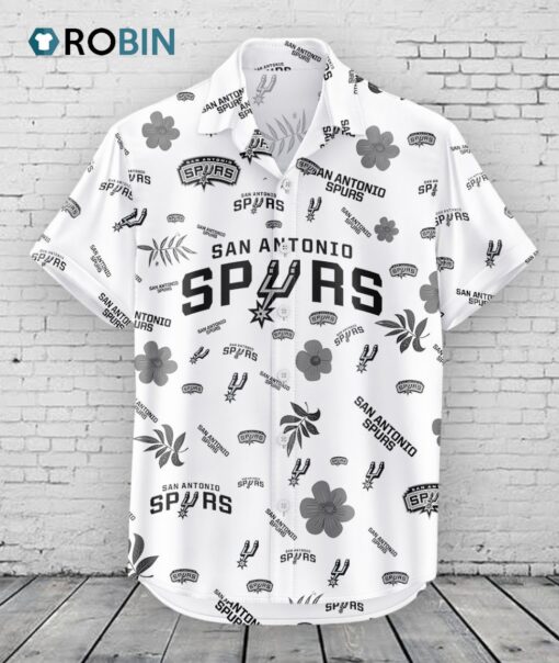 San Antonio Spurs Hawaiian Shirt Tropical Beach