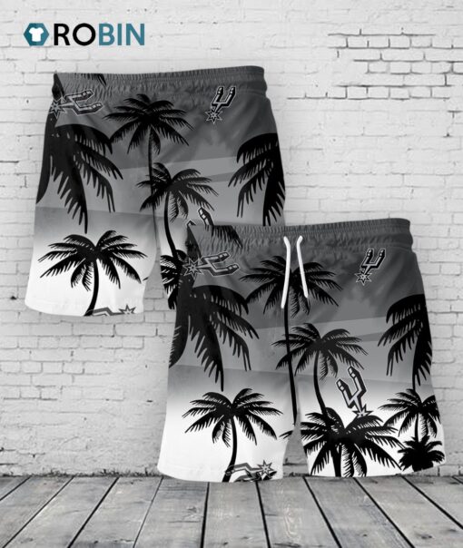 San Antonio Spurs Hawaiian Shorts Coconut Tree